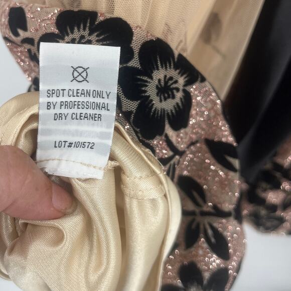 R&M Richards Y2K Velvet Mesh Dress 10 Coquette Fairy Floral Whimsigoth Glitter - Picture 11 of 11